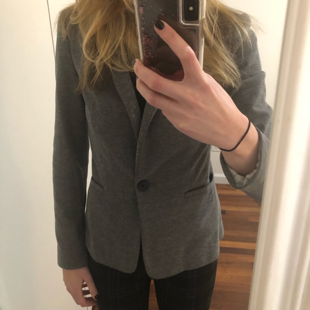 Express Grey Fitted Blazer
